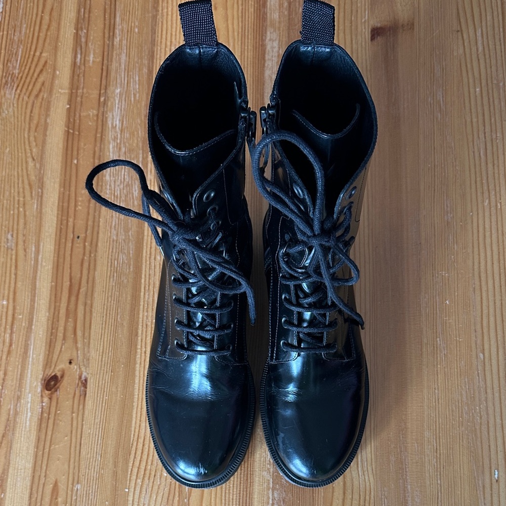 Maje Black Combat Boots 10